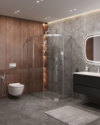 Душевой уголок Cezares MOLVENO MOLVENO-RH-1-110/90-C-Cr-IV 110х90 стекло прозрачное профиль хром глянцевый без поддона