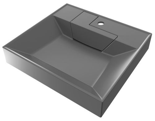 Раковина из литьевого мрамора Uperwood Top 2091021040 60х55 над стиральной машиной цвет серый