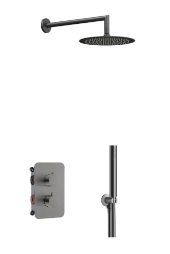 Душевая система AQG Aqua 19AQTER24712 встраиваемая цвет оружейная сталь