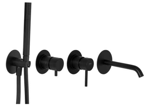 Смеситель для ванны Remer X Style X96S03ROXXNO встраиваемый в стену черный