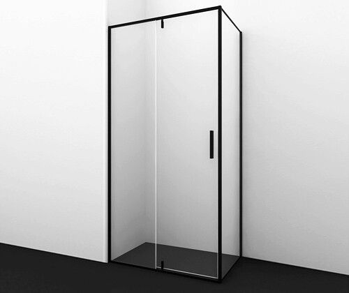 Душевой уголок Wasserkraft 74P19 100х100 стекло прозрачное профиль черный без поддона