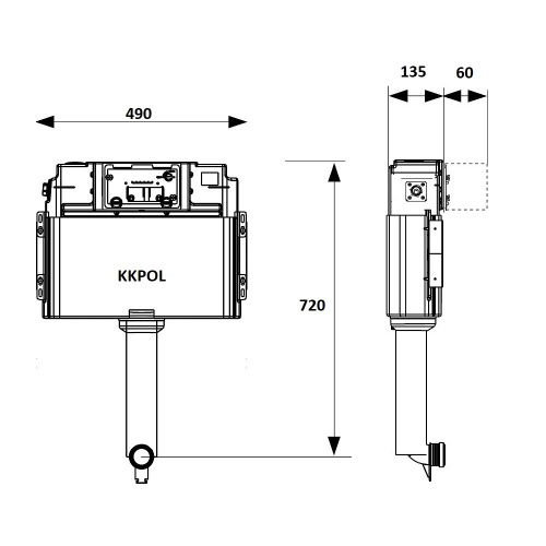 Бачок скрытого монтажа KK POL Base SP0/M500/0/1