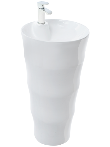 Раковина из санфаянса WeltWasser WW SK 42 см 10000005493 напольная цвет белый глянцевый 1 отверстие под смеситель