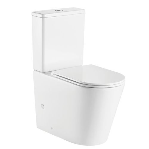 Унитаз-компакт напольный с бачком Azario Vetro AZ-2149 белый без сиденья безободковый каскадный смыв