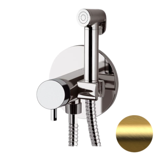 Гигиенический душ со смесителем Daniel TK645C254DCDP золото брашированное