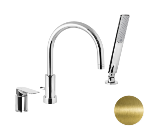 Смеситель Remer Infinity I07VO на борт ванны латунь брашированная