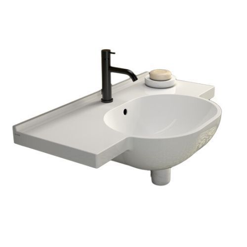 Раковина керамическая Globo MODE ME080BI 80х49 подвесная цвет белый