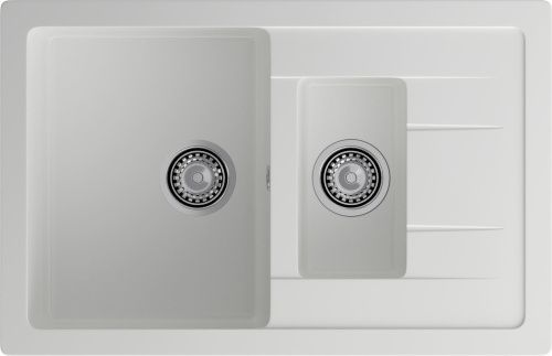 Кухонная мойка Granfest Quadro Q-775KL иней 77х50 цвет белый поверхность матовая