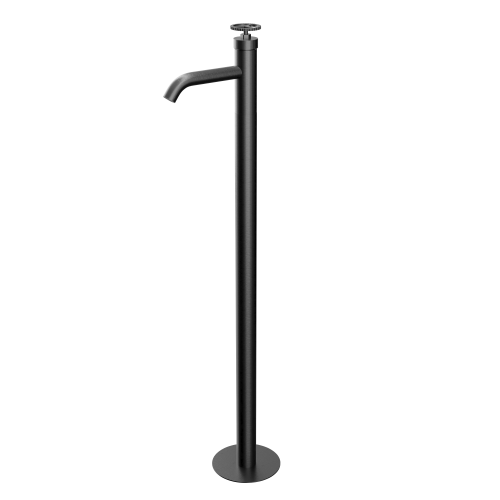 Смеситель для раковины Remer Chrono CH18CFP напольный черный брашированный хром