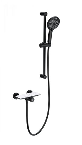 Душевой гарнитур со смесителем Wonzon & Woghand WW-B2052-A-MB настенный черный
