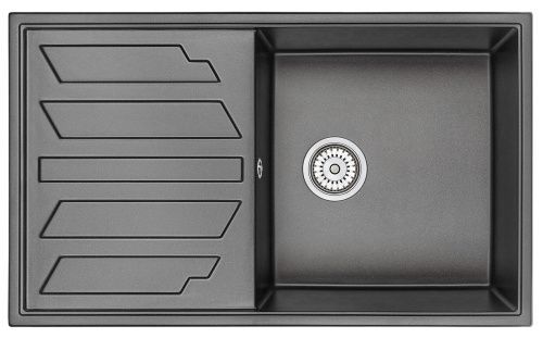 Кухонная мойка Granula 8601, ЧЁРНЫЙ 86х50 цвет черный поверхность матовая