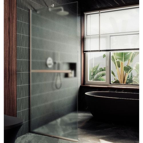 Душевая перегородка Maybah Glass MGD-713-5у 109х195 стекло тонированное профиль хром матовый