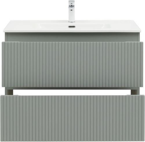 Тумба под раковину Aquanet Джейн (Flat) 00335435 90х46х64 подвесная цвет зеленый/серый