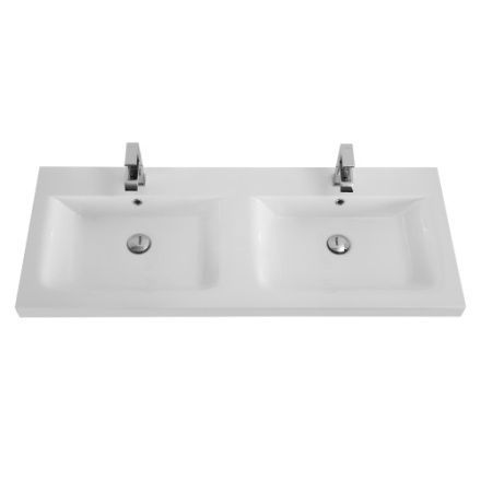 Раковина из искусственного камня Cezares ECO CZR-1200/480-2-LV-MR-ECO 120х48 подвесная цвет белый 2 отверстия под смеситель