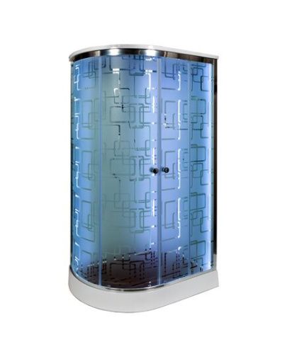 Душевая кабина AvaCan EM1512RLED+GM 120х80 асимметричная с крышей ориентация правая