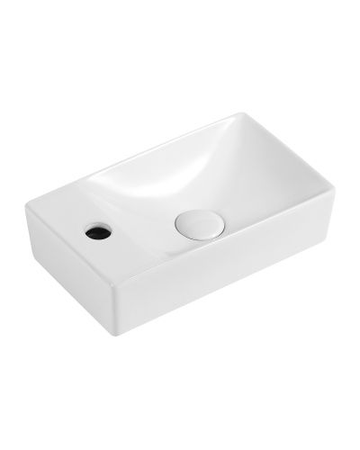 Раковина из сантехнического фарфора Orange B05-375RW 38х22 подвесная цвет белый глянцевый 1 отверстие под смеситель