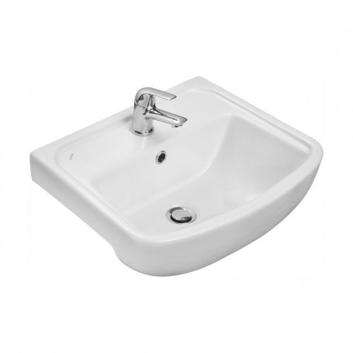 Раковина из сантехнического фарфора Santek Лонги 1WH501754 42х50 подвесная цвет белый 1 отверстие под смеситель