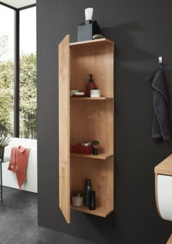 Шкаф-пенал Puris Rounds MOG814001L(785/185)  подвесной цвет дуб натуральный