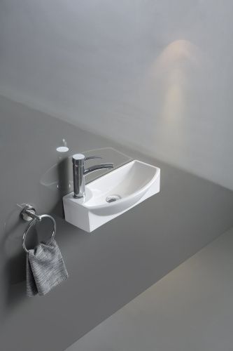 Раковина из санфаянса CeramaLux 7946R 46х23 подвесная цвет белый 1 отверстие под смеситель