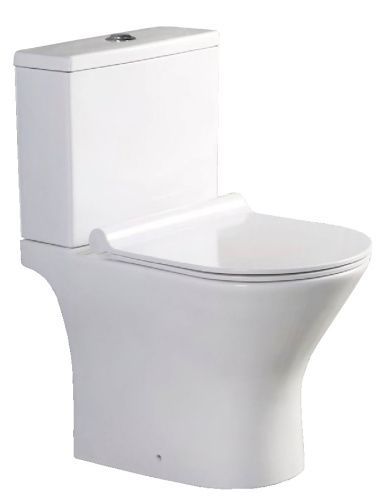 Унитаз-компакт напольный с бачком Azario Verde AZ-2224 белый с сиденьем микролифт безободковый каскадный смыв