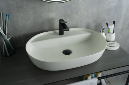 Раковина керамическая Gid Lago 51192 60х40 накладная цвет белый 1 отверстие под смеситель