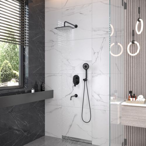 Душевая система Berges Ventas 073010 встраиваемая в стену цвет черный матовый