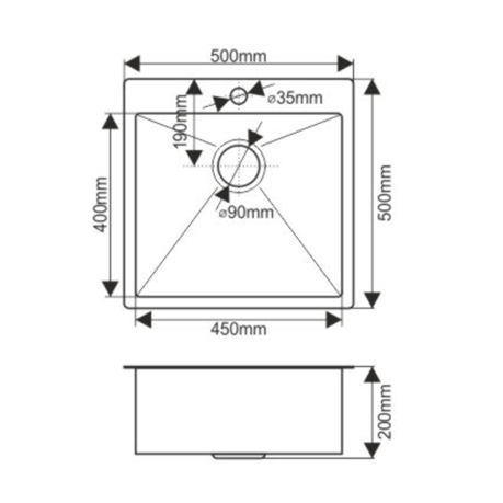 Кухонная мойка Melana ProfLine D5050HG золото 50х50 цвет золото поверхность матовая - фото 4