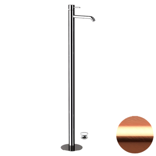 Смеситель для раковины Remer X Style X18RP напольный медь брашированная