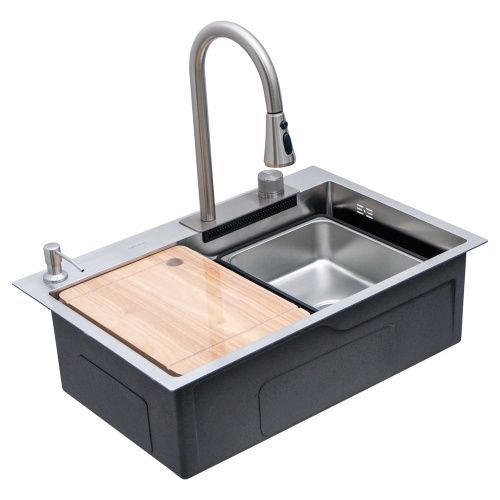 Кухонная мойка Melana ProfLine D6846H+6 сатин 68х46 цвет сатин поверхность матовая