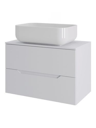 Тумба с раковиной Orange Line Li-70TuwMDF+B03-600W 70х46х71 подвесная цвет белый матовый