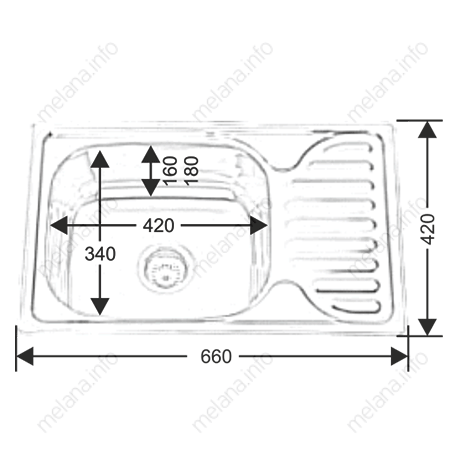 Кухонная мойка Melana 218 t (*10) 66х42 цвет хром - фото 4