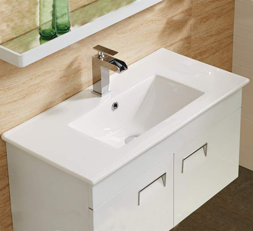 Раковина из сантехнического фарфора Melana R90-805 91х40 встраиваемая цвет белый 1 отверстие под смеситель