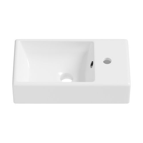Раковина из сантехнического фарфора Wellsee WC Area 151801000 40х20 накладная цвет белый 1 отверстие под смеситель