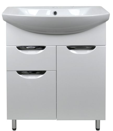 Тумба с раковиной Loranto Стиль CS00068935 70х32х85 напольная цвет белый глянцевый