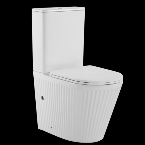 Унитаз напольный с бачком CeramaLux TR2175 белый с сиденьем микролифт смыв торнадо