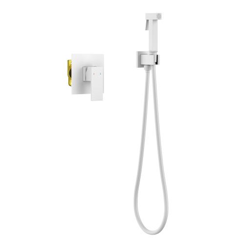 Смеситель с гигиеническим душем Timo Selene 2089/16SM встраиваемый в стену белый матовый