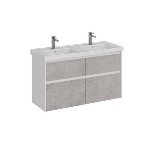 Тумба под раковину LeMark Combi LM03C125T-Beton 120х45х68 напольная/подвесная цвет бетон/белый