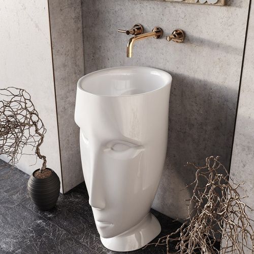 Раковина керамическая Kerasan ARTWORK 45 см 474030 напольная цвет белый матовый без отверстий под смеситель