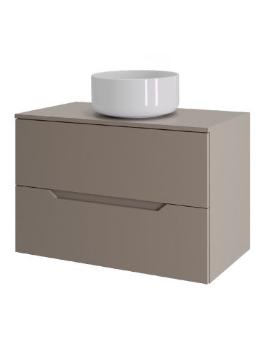 Тумба с раковиной Orange Line Li-70TuLMDF+B07-345W 70х46х72 подвесная цвет латте матовый