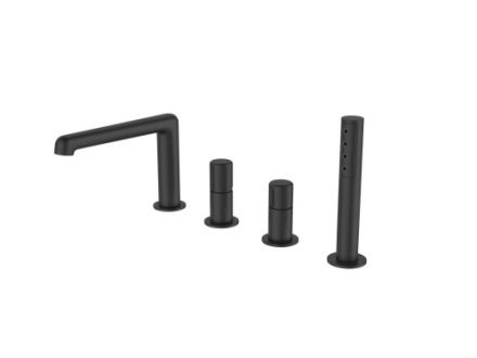 Смеситель BelBagno UNO UNO-BVD4-NERO на борт ванны черный матовый