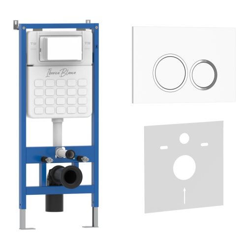 Комплект сантехническая инсталляция с клавишей смыва Iberica Blanca ESTI-O IB001.821