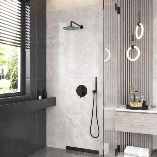 Душевая система Berges Ventas 073004 встраиваемая в стену цвет черный матовый