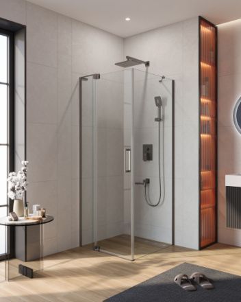Душевой уголок Cezares SLIDER SLIDER-AH-1-80-70/80-C-GM 70х80 стекло прозрачное профиль оружейная сталь без поддона