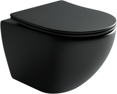 Унитаз подвесной Ceramica Nova METROPOL CN4002MB черный матовый с сиденьем микролифт безободковый душевой смыв - фото 2
