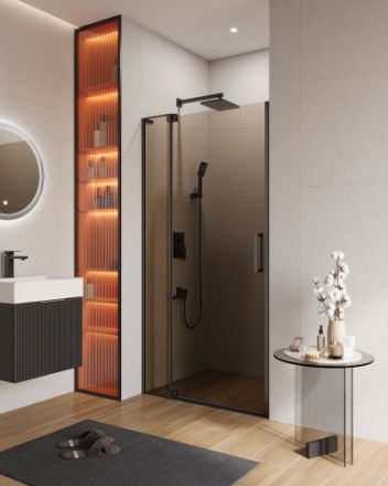 Душевая дверь Cezares SLIDER SLIDER-B-1-100/110-BR-NERO 100х195 стекло тонированное профиль черный