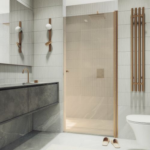 Душевая дверь Maybah Glass MGD-810-2 90х198 стекло тонированное профиль бронза