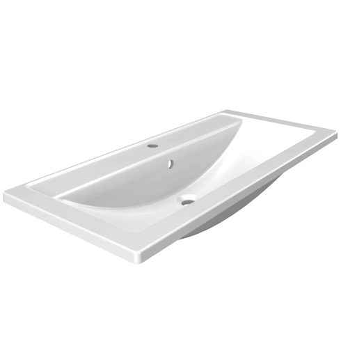 Раковина из литьевого мрамора Paola Paola Mario 1000 101х46 полувстраиваемая цвет белый глянцевый 1 отверстие под смеситель