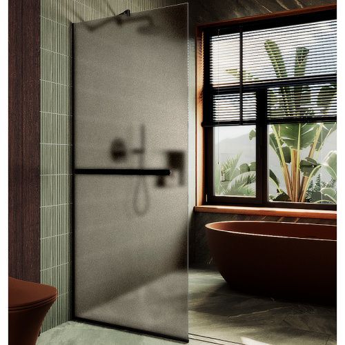 Душевая перегородка Maybah Glass MGD-710-6у 109х195 стекло тонированное профиль черный