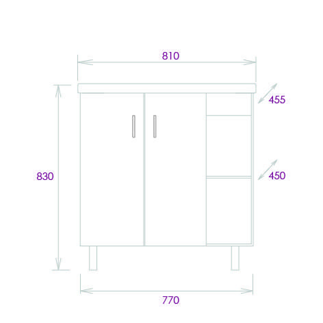 Тумба под раковину Onika Тимбер 108046 77х45х68 напольная - фото 3