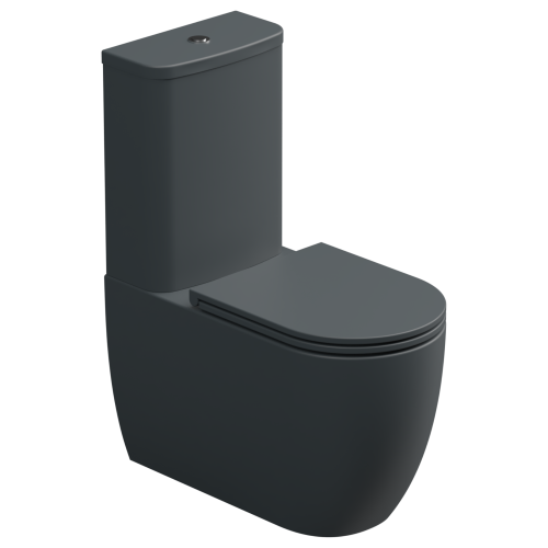 Чаша унитаза напольная GSG Ceramic Design Like LKMBLBI000/028P цвет белый/черный без бачка без сиденья безободковая смыв торнадо